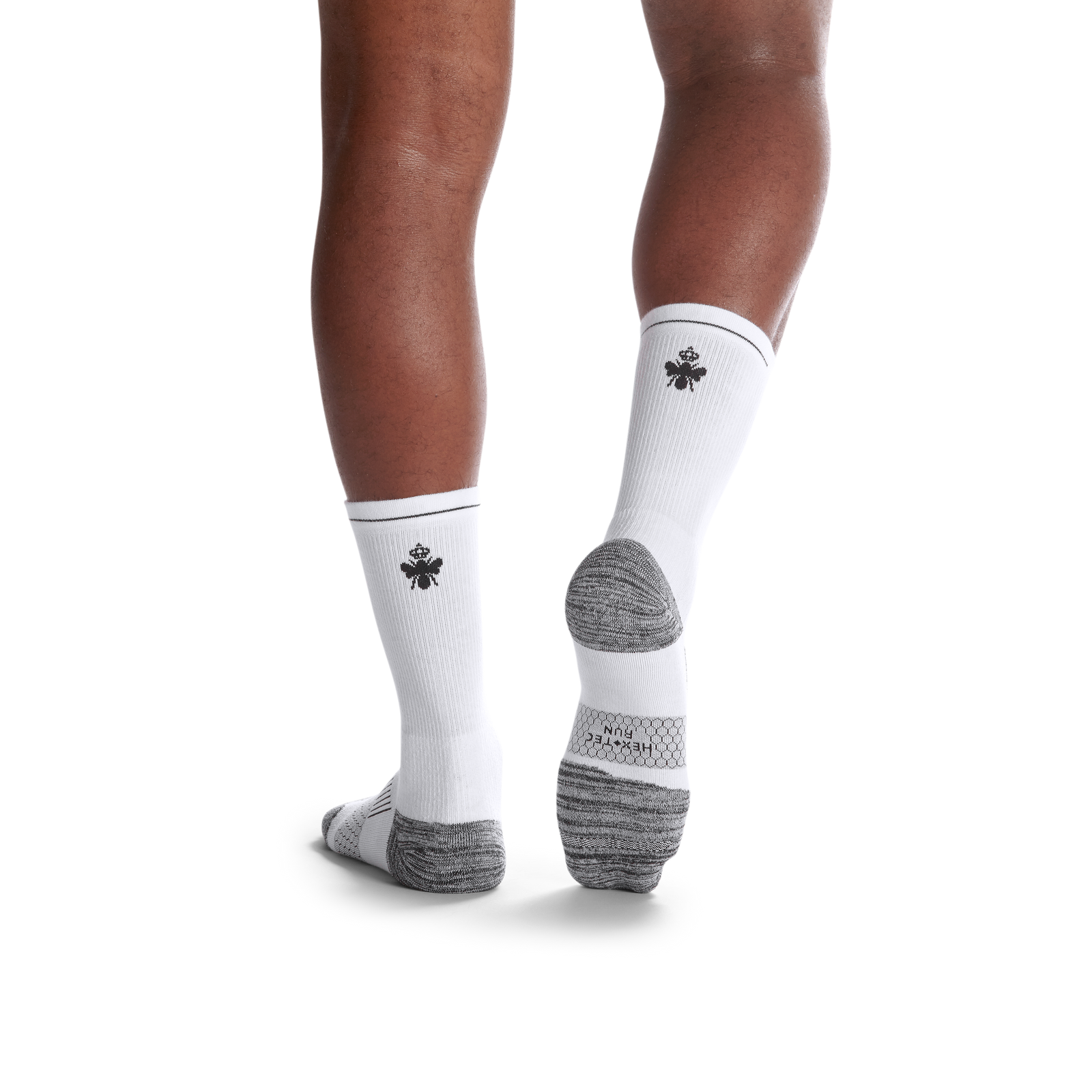 Men's Running Calf Socks - white-with-bee - 61