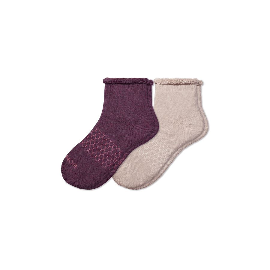 Men's Merino Wool Blend Roll-Top House Sock 2-Pack - Trail Lounge Pair